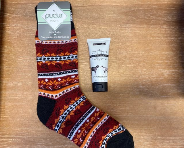 Autumn Fuzzy Socks and Beekman Lotion Gift Set